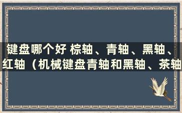 键盘哪个好 棕轴、青轴、黑轴、红轴（机械键盘青轴和黑轴、茶轴和红轴的区别）